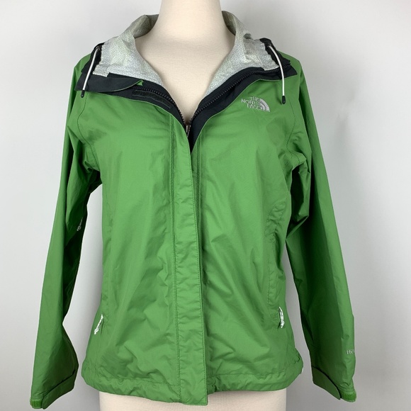 NORTH FACE S Hyvent Waterproof Hooded Jacket Green - Picture 1 of 8